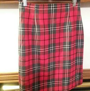 Talbots red plaid  skirt